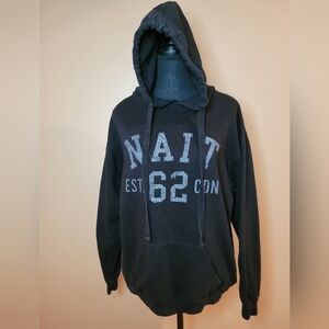 CAMPUS ONE SPIRIT WEAR NAIT Hoodie, Black with White Lettering, Size Medium